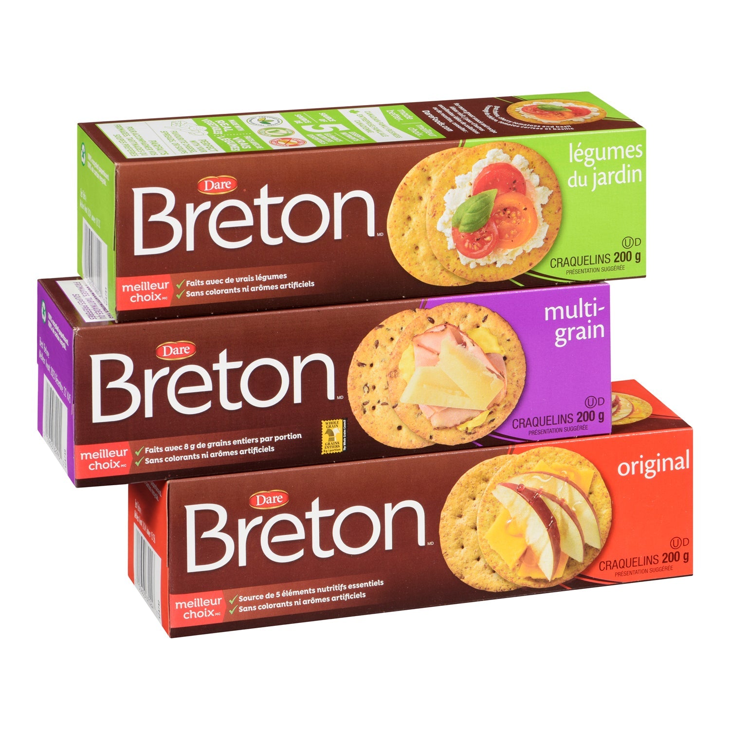Cracker Breton Assortment - 24 x 200 g - Dare - Restaurant and Foodservice Ingredients - Canadian Distribution - Ships Free Within Canada on Orders Above CAD $199