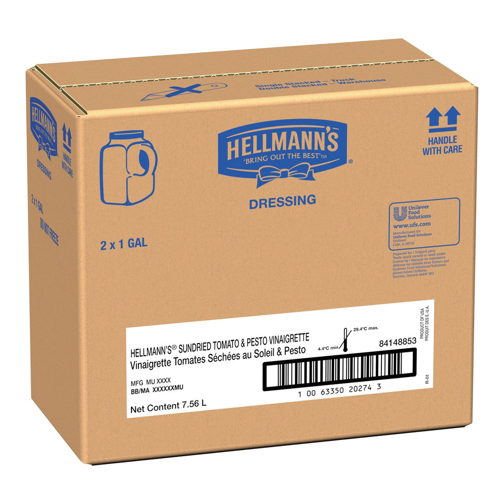 Dressing Sundried Tomato Pesto Gluten-Free - 2 x 3.78 L - Hellmans - Restaurant and Foodservice Ingredients - Canadian Distribution - Ships Free Within Canada on Orders Above CAD $199