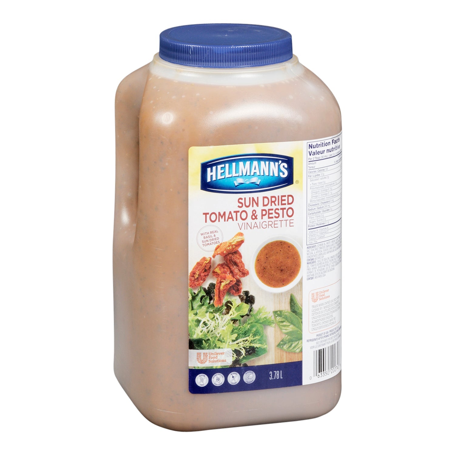 Dressing Sundried Tomato Pesto Gluten-Free - 2 x 3.78 L - Hellmans - Restaurant and Foodservice Ingredients - Canadian Distribution - Ships Free Within Canada on Orders Above CAD $199