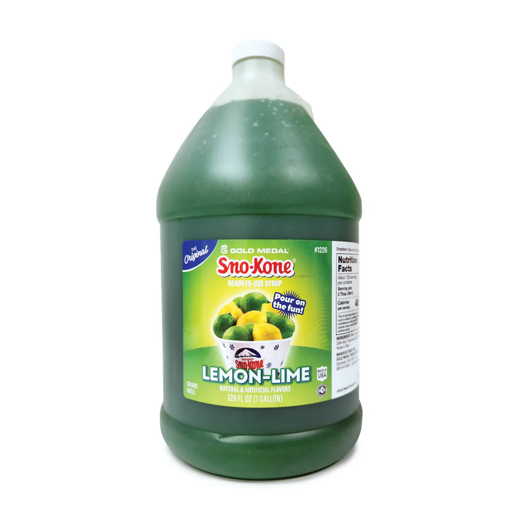 Lemon-Lime - Sno-Treat Sno-Kone® Syrup - 4 x 1 Gallon - Canadian Distribution