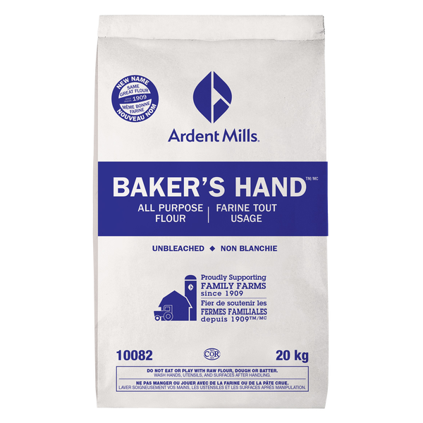 Ardent Mills Baker’s Hand Unbleached All-purpose Flour - 4 x 20 kg - Grocery and Food Items - Canadian Distribution - Ships Free Within Canada on Orders Above CAD $199