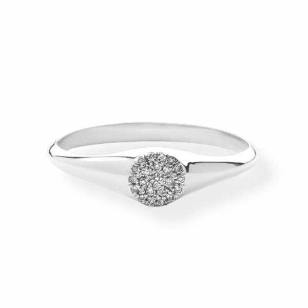 Cluster Diamond 14K Solid Gold Ring For Women