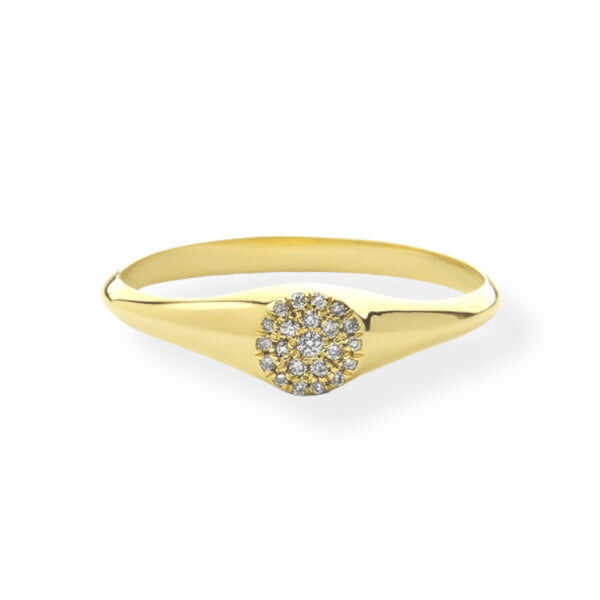 Cluster Diamond 14K Solid Gold Ring For Women