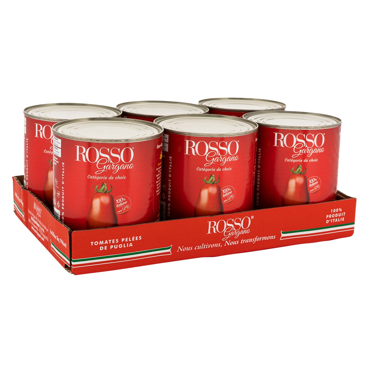 Rosso Gargano Whole Peeled Tomatoes - 24 × 796 mL - Grocery and Food Items - Canadian Distribution - Ships Free Within Canada on Orders Above CAD $199