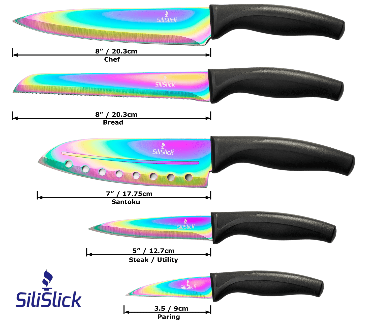 Kitchen Knife Set - Black Handle