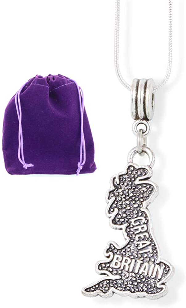 Great Britain Map Necklace | A Britain Souvenir Discover Britain to Wear during your Great Tours England Scotland and Wales a Great Britain Gift for Those Who Love to Tour England and Travel England