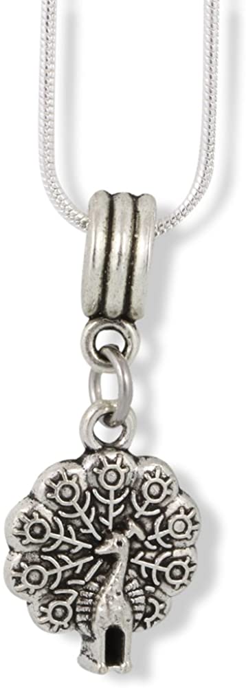 Emerald Park Jewelry Peacock Charm Snake Chain Necklace