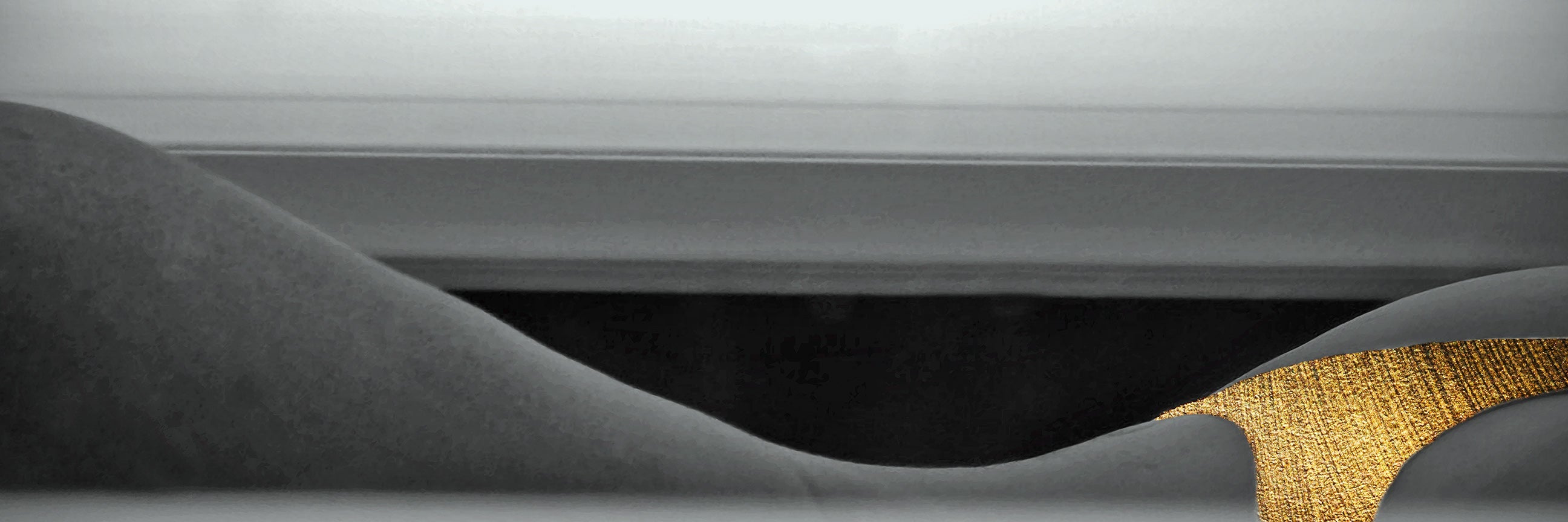 Black and Gold Curves Canvas - Fine Art -Large Wall decor- Gold varnish