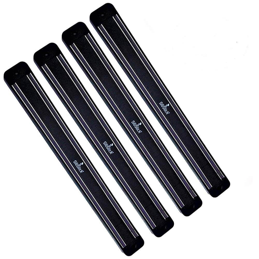 Magnetic Knife Tool Rack - 4 Strong Black Wall Mount