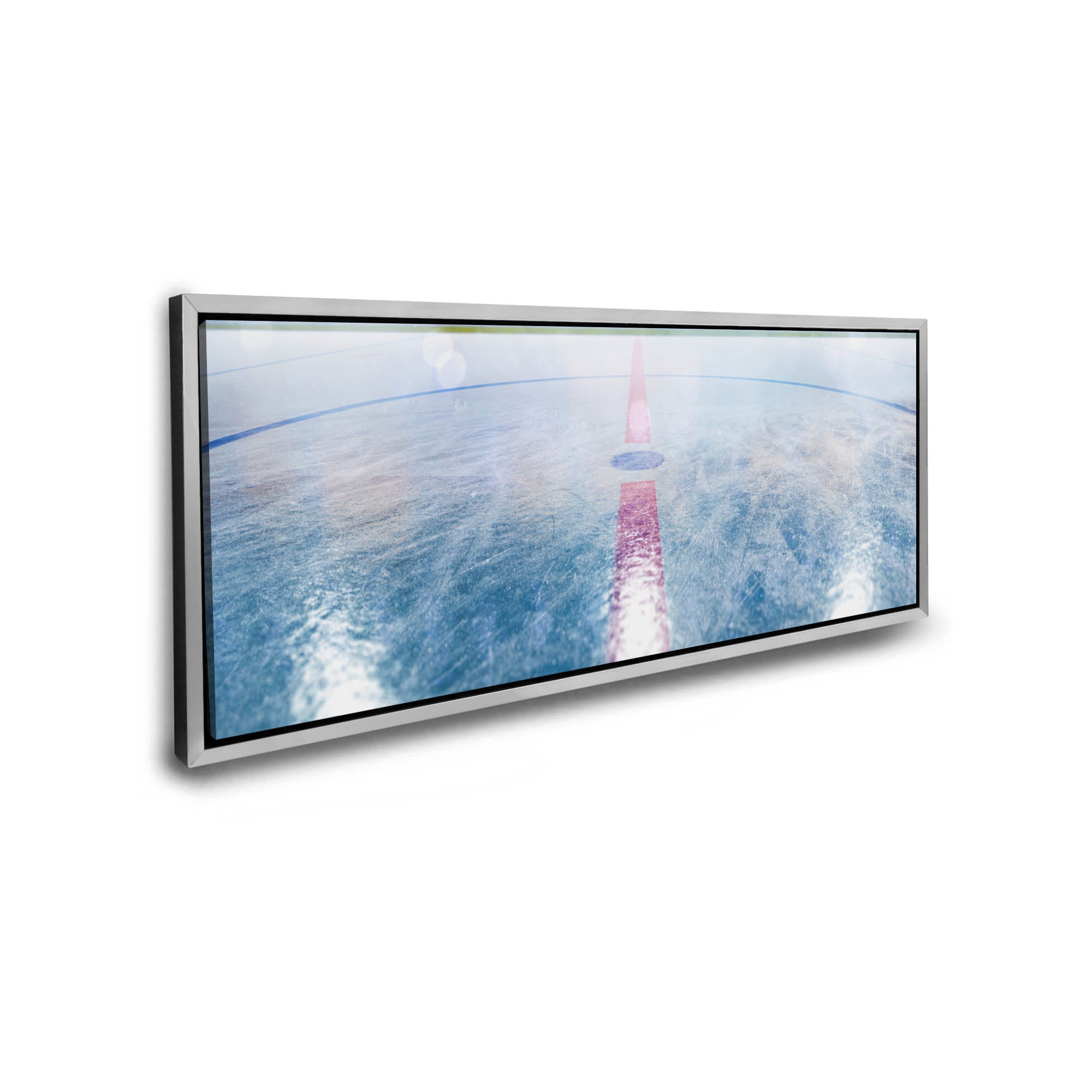 Wall art-Ice Hockey -Fine Art- Canvas Print-Silver Finish