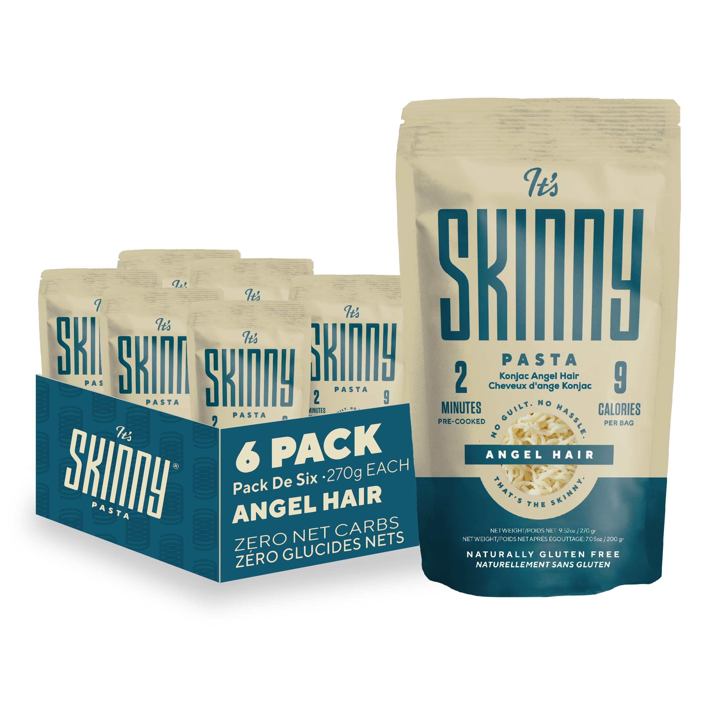 It’s Skinny – Low Carb Pasta – Angel Hair – 6 Pack – Keto-Friendly - Canadian Distribution - Ships Free Within Canada on Orders Above CAD $199