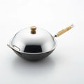Yoshikawa 36cm Carbon Steel Wok with Stainless Steel Lid – Made in Japan
