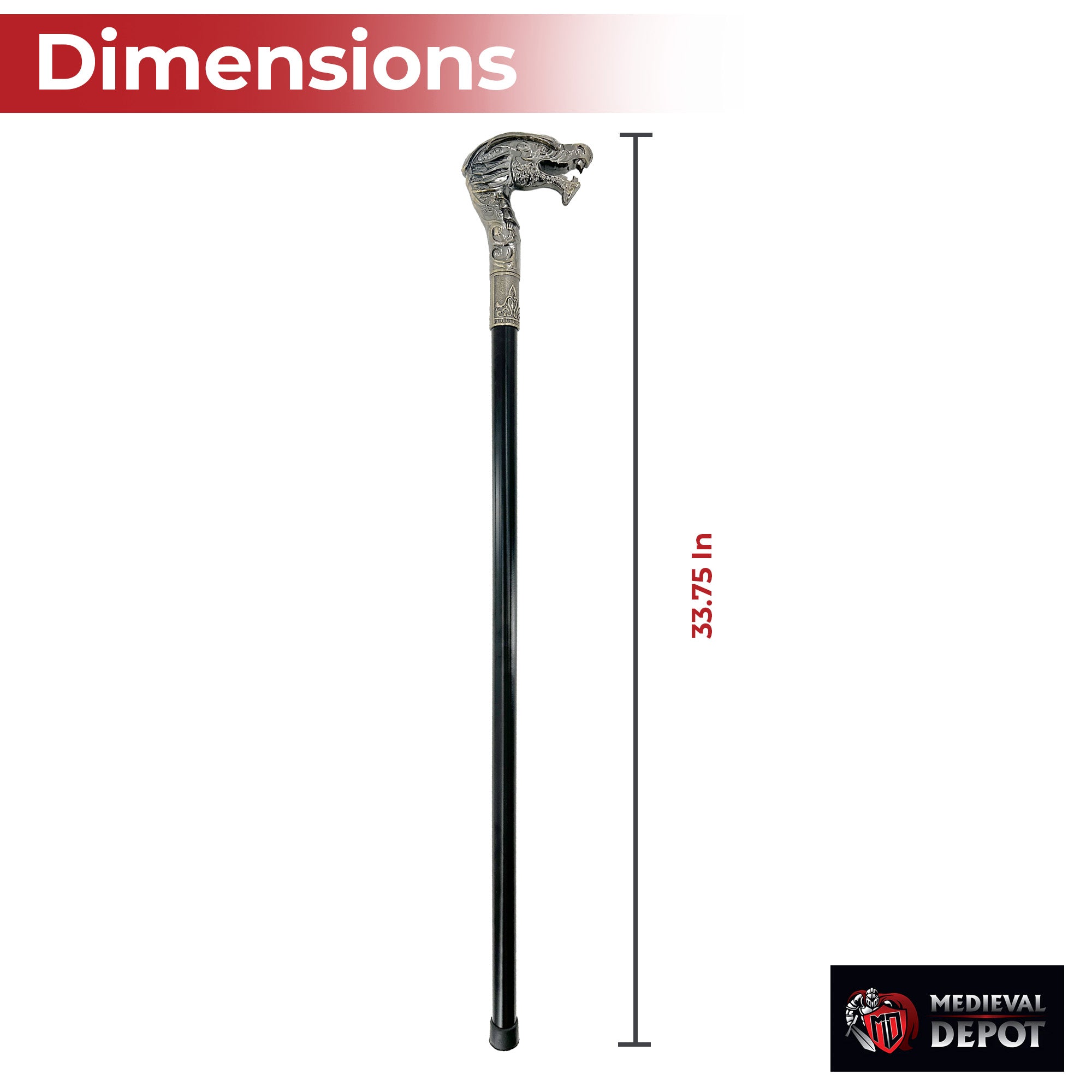 Majestic Chinese Dragon Walking Cane