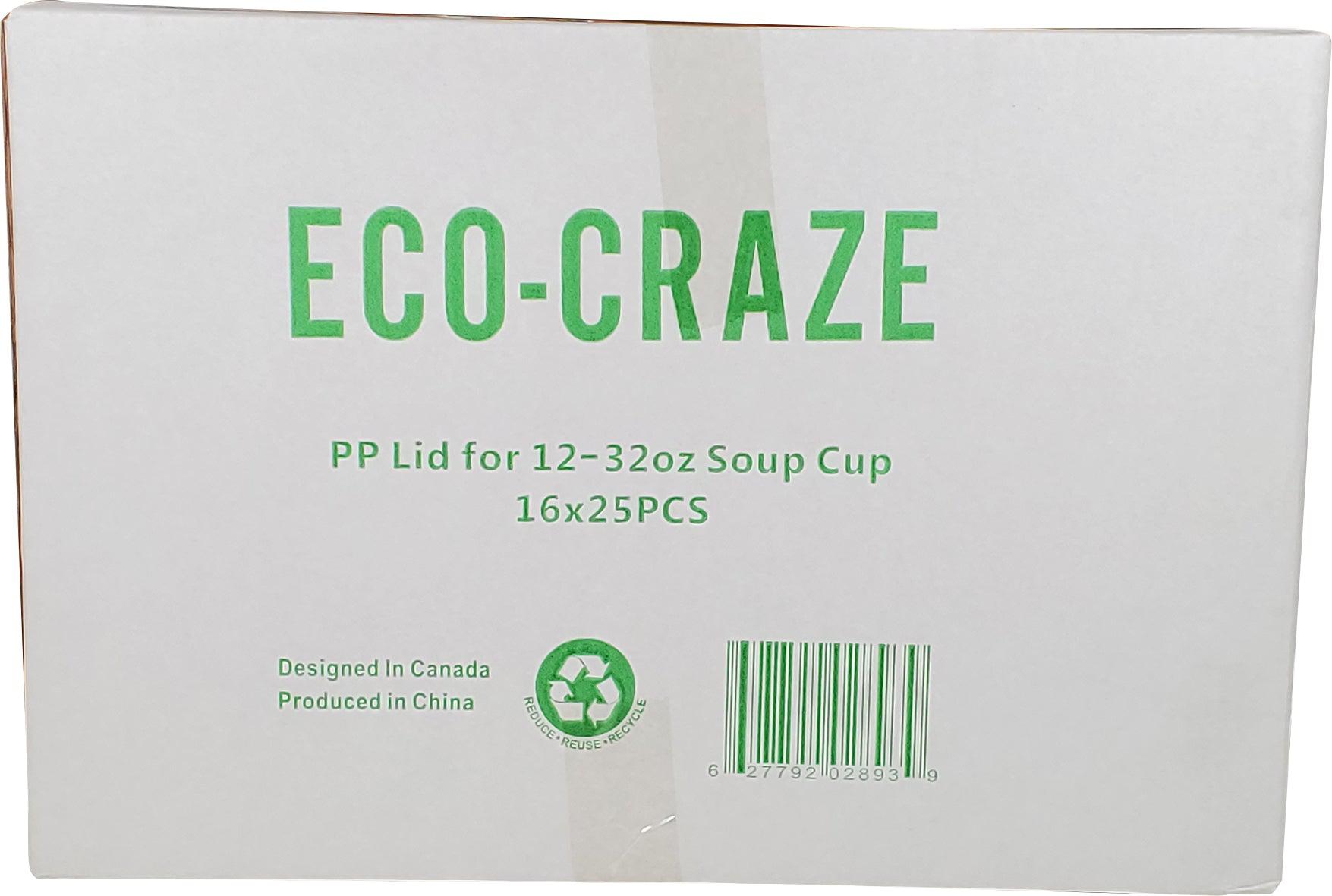 Eco-Craze - Plastic Lid for 10-32oz Soup Bowl - 16 x 25 count