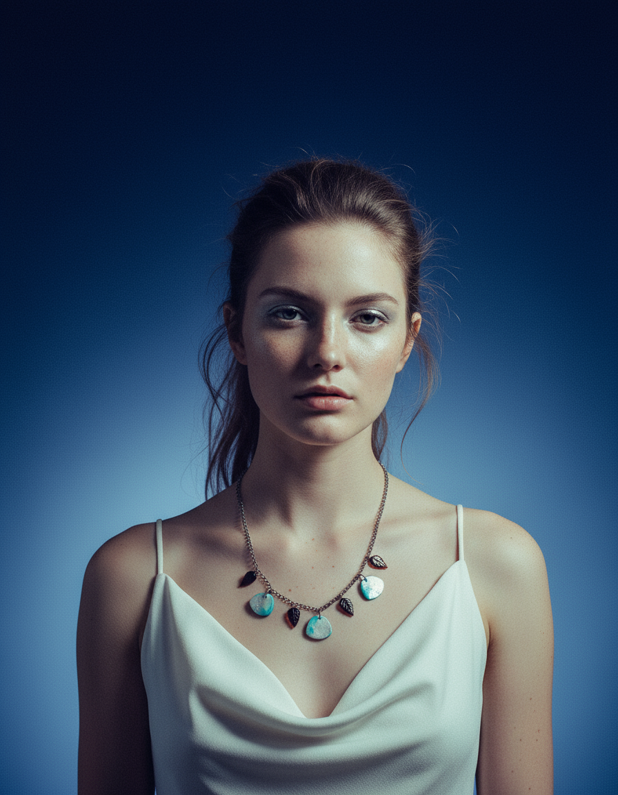 Icy Blue & Silver Necklace & Earring Set