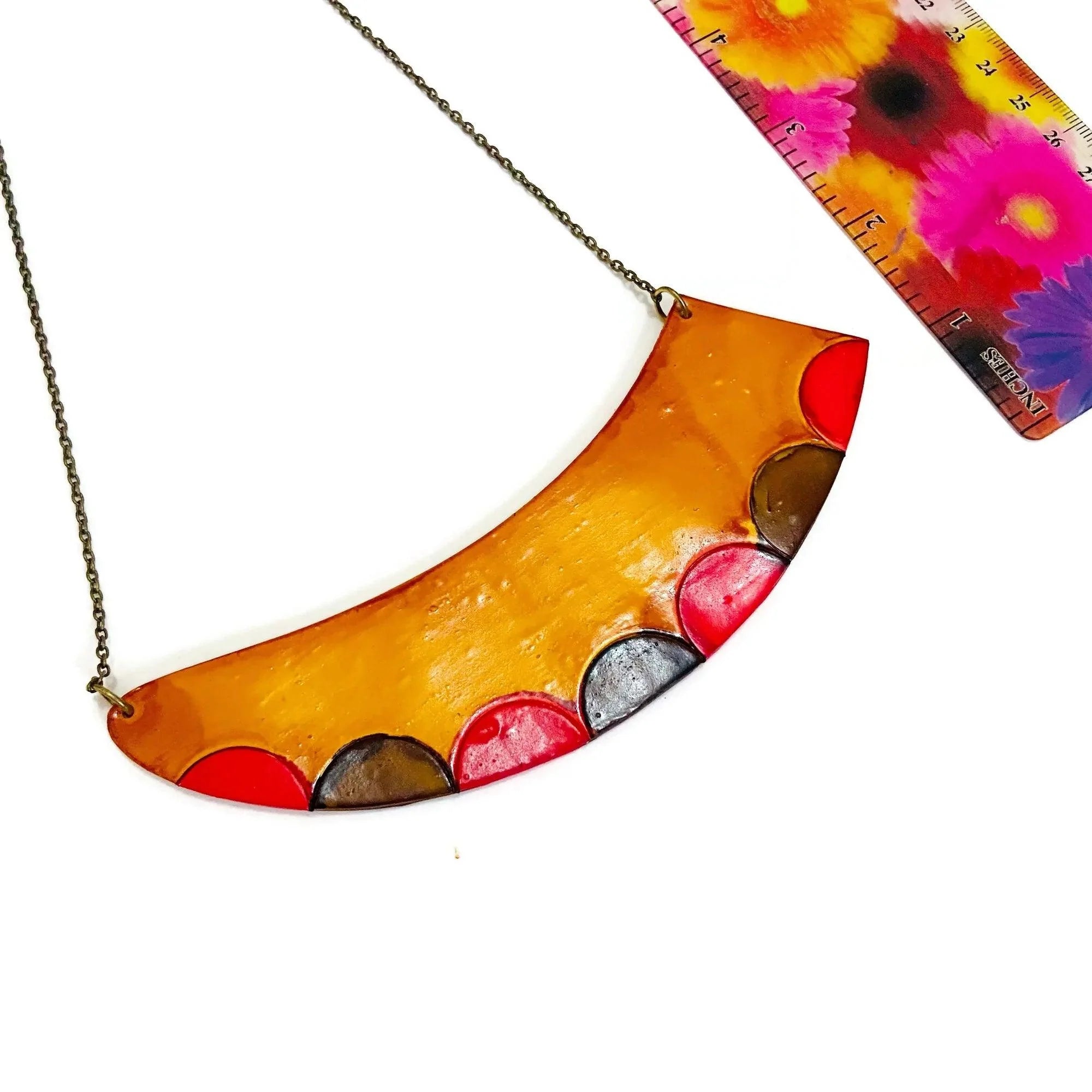 Asymmetrical Mustard Yellow Statement Necklace