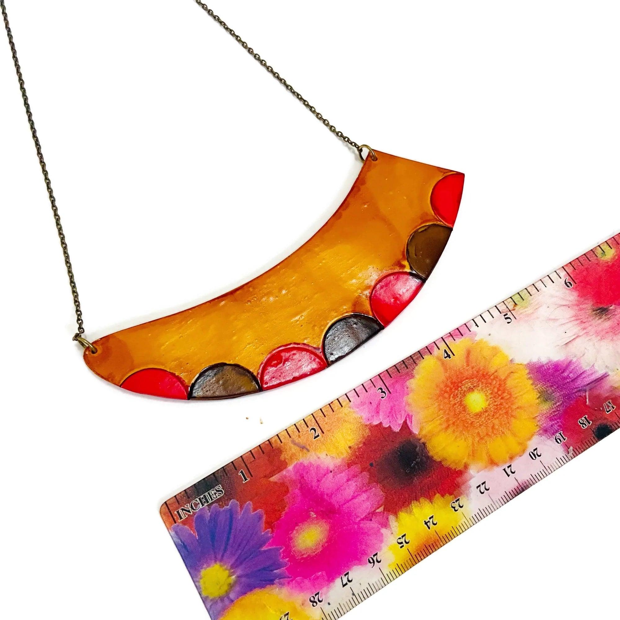 Asymmetrical Mustard Yellow Statement Necklace