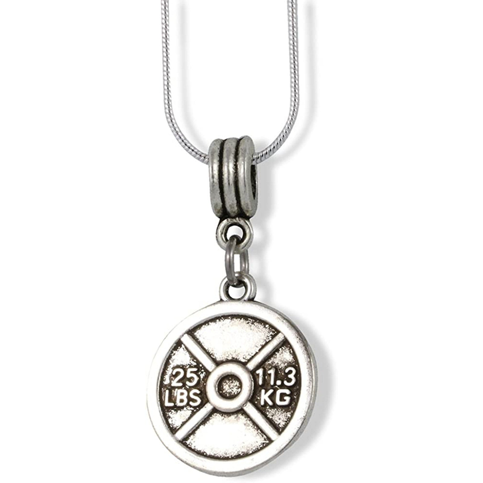 Gym Fitness Weight Lifting Necklace Pendant Jewelry