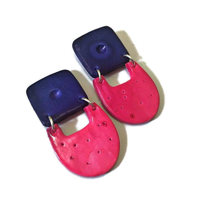 Black & Yellow Clip On Earrings for Non Pierced Ears- "Val"