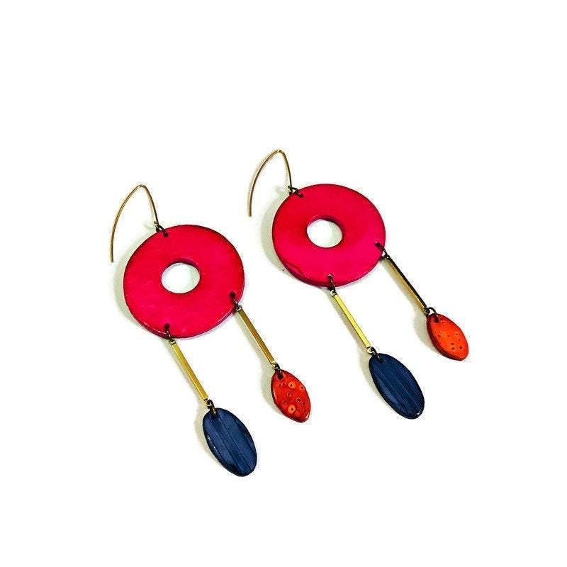 Clay Statement Earrings in Mixed Metal Color