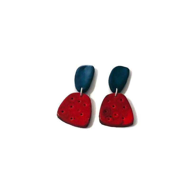 Cute Clip On Earrings Handmade from Clay & Painted