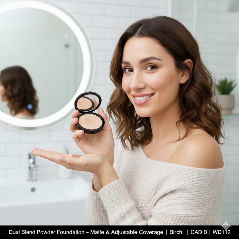 Dual Blend Powder Foundation – Matte & Adjustable Coverage | Birch | CAD B | WD112