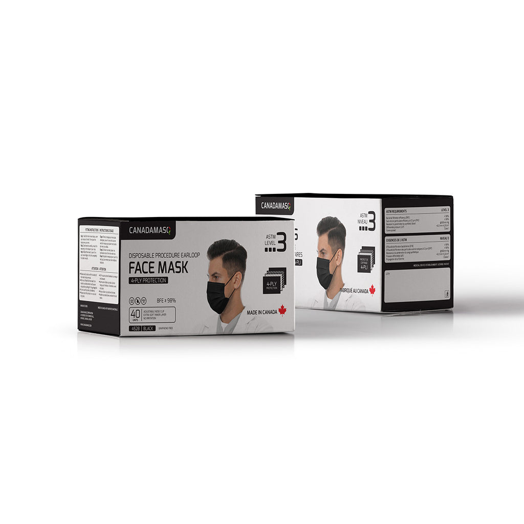 ASTM 4-PLY LEVEL 3 PROCEDURE MASK - ADULT (BLACK)