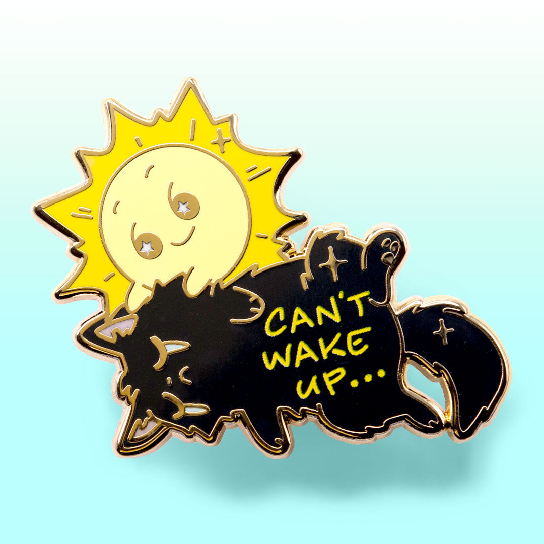 Can't Wake Up (Chantilly-Tiffany Black Cat) Enamel Pin