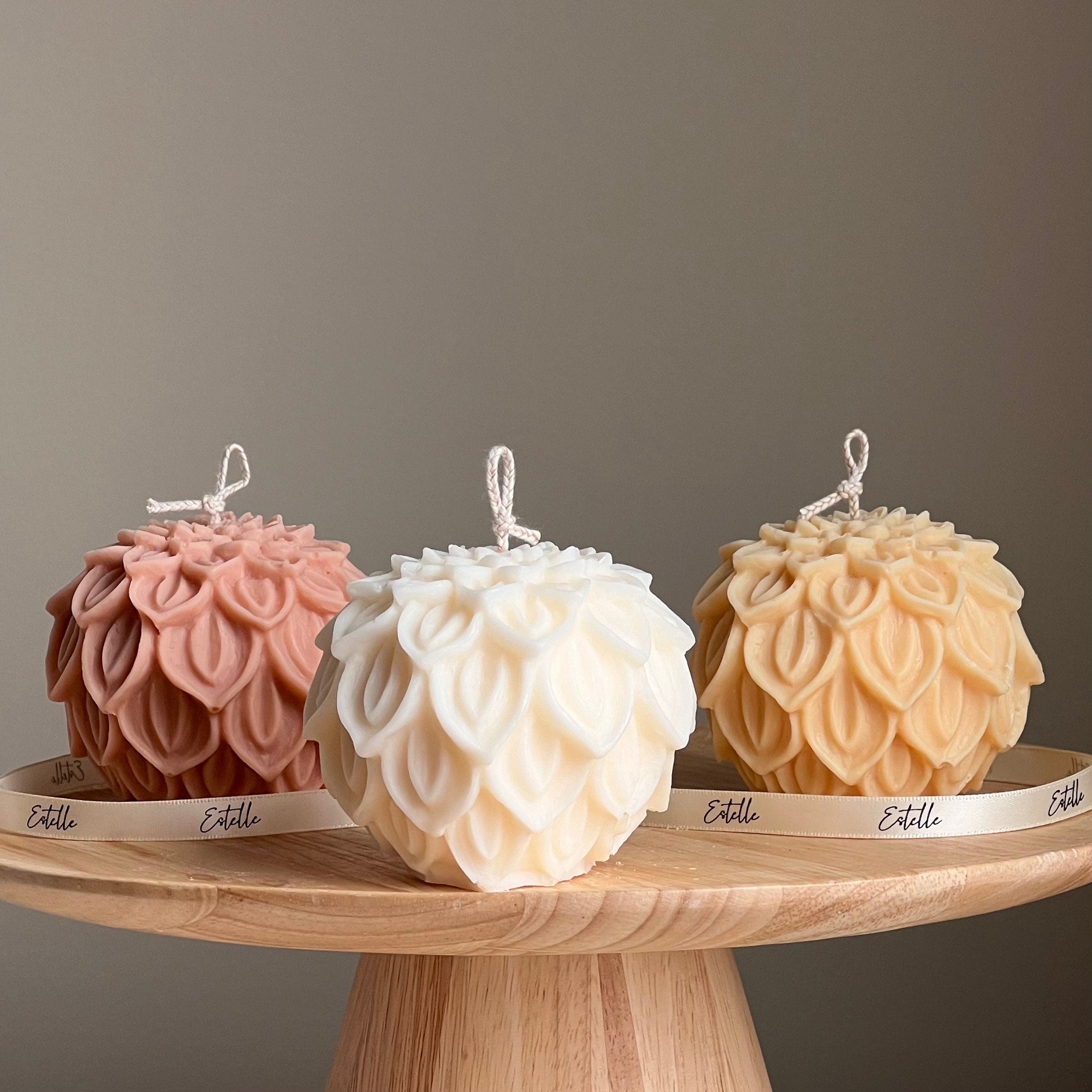 Lotus Flower Soy Wax Candle: Handmade Decorative Candle