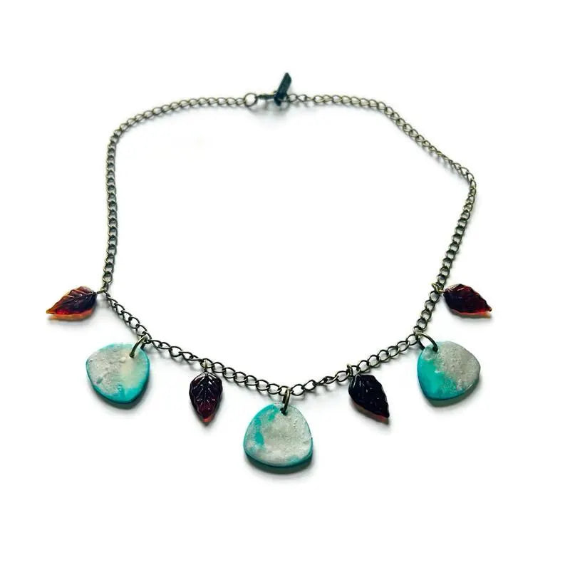 Icy Blue & Silver Necklace & Earring Set