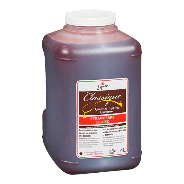 Classic Strawberry Gourmet Sundae Topping - 2X4L/CS - by Lynch Foods Canada - Member of Solina