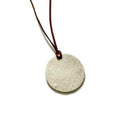 White Clay Disc Pendant Necklace Handmade