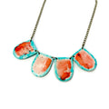 Watercolor Bib Necklace Handmade from Clay & Painted