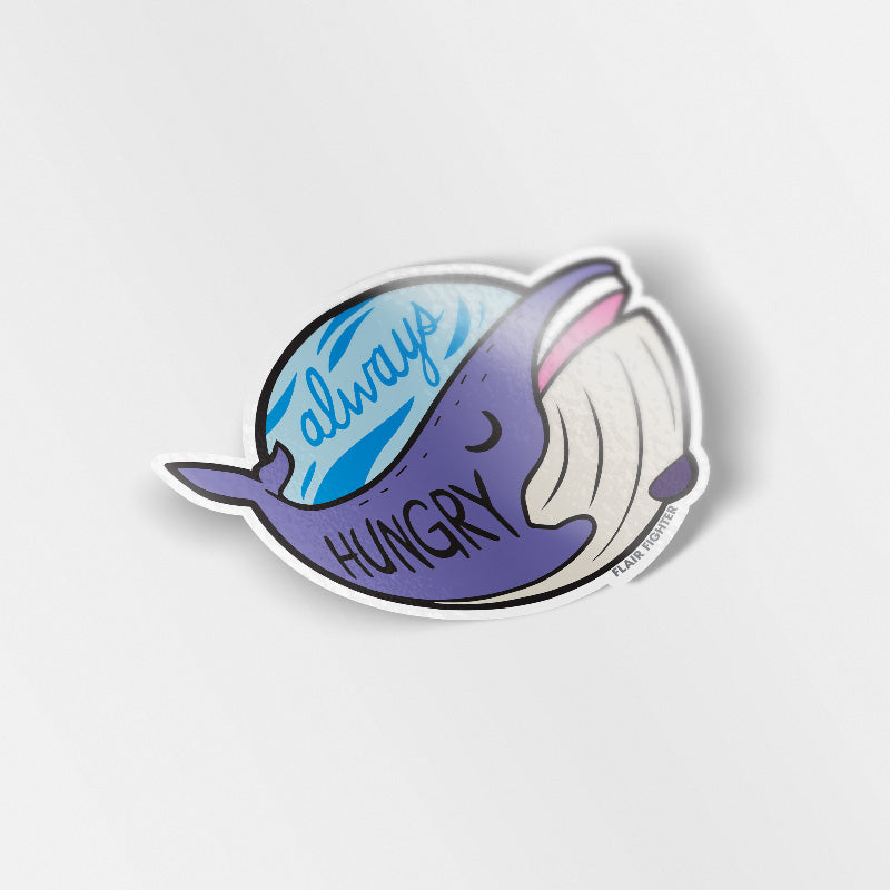 "Always Hungry" Blue Whale Vinyl Sticker